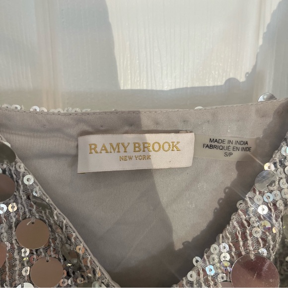 Ramy Brook Rina Sequined Faux Feather Camisole - SMALL - Picture 7 of 11